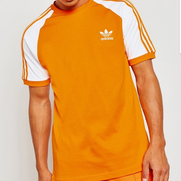 orange and white adidas t shirt